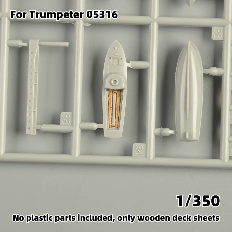 Modell-Upgrade-Teile: Lasergeschnittene Holzdeckplatte mit selbstklebender Ankerkette für TRUMPETER 05316 05773 Battleship 1/700 1/350 – Detail 3