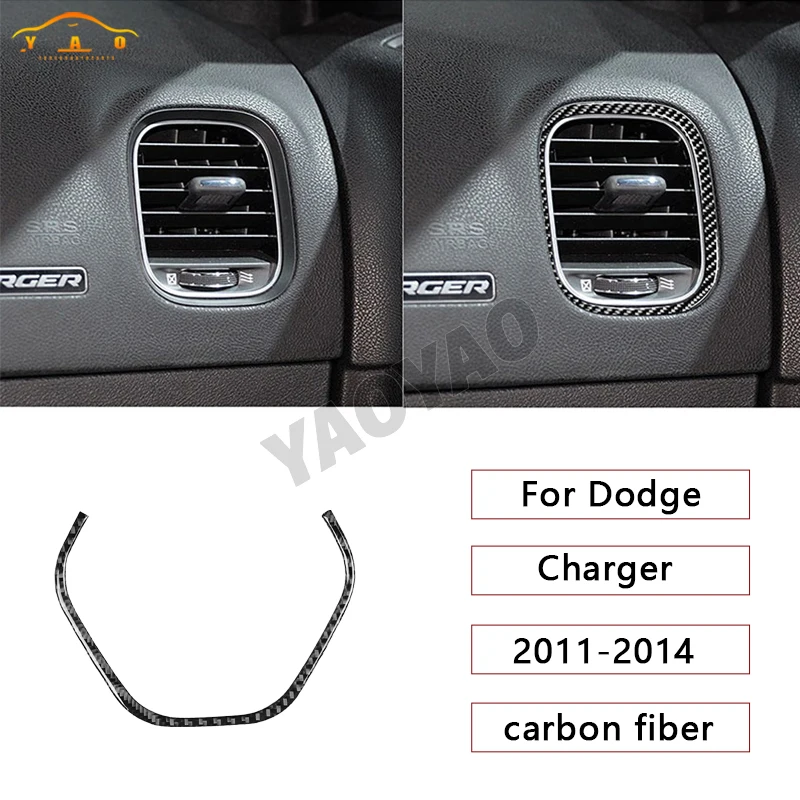 

Carbon Fiber Co-pilot Dashboard Air Outlet Panel Decorative Strips Car Interior Decoration Sticker For Dodge Charger 2011-2014