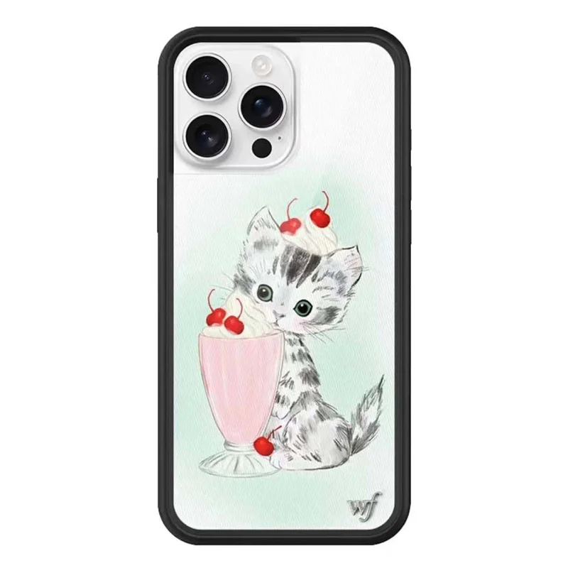 Wildflower Kitty Shake Cat Phone Case for iPhone 17 16 15 14 13 12