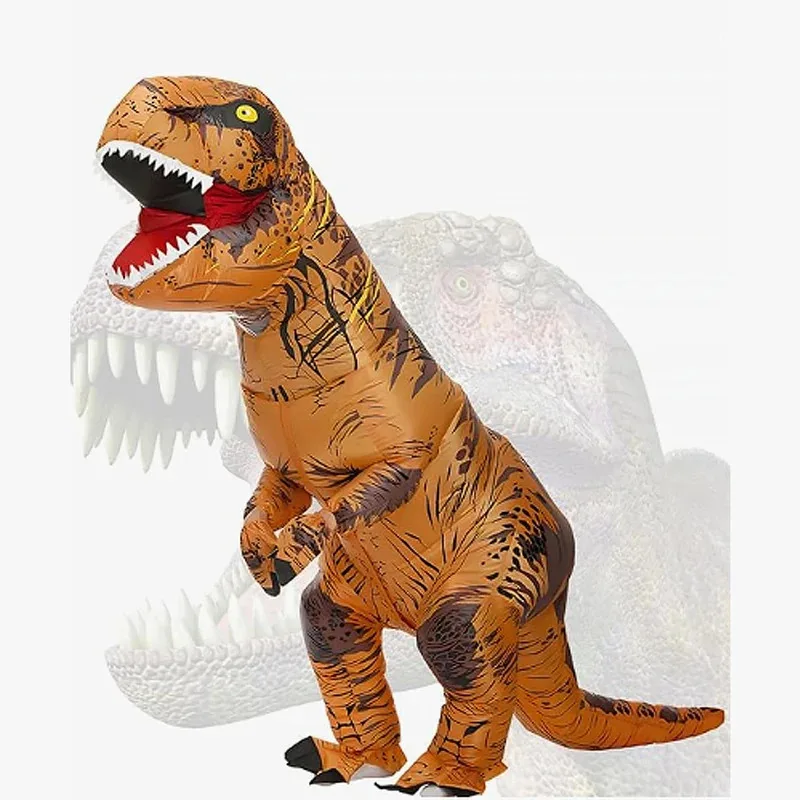

Tyrannosaurus rex inflatable suit adult size one size fits all (150-190cm) Halloween cosplay dinosaur costume funny party props