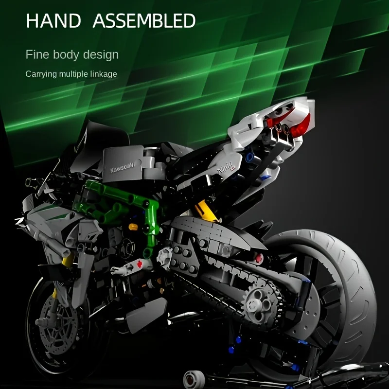 858 입자 오토바이 모델 빌딩 블록 세트, 오토바이 디스플레이 모델 설정 및 선물 아이디어 세트 만들기