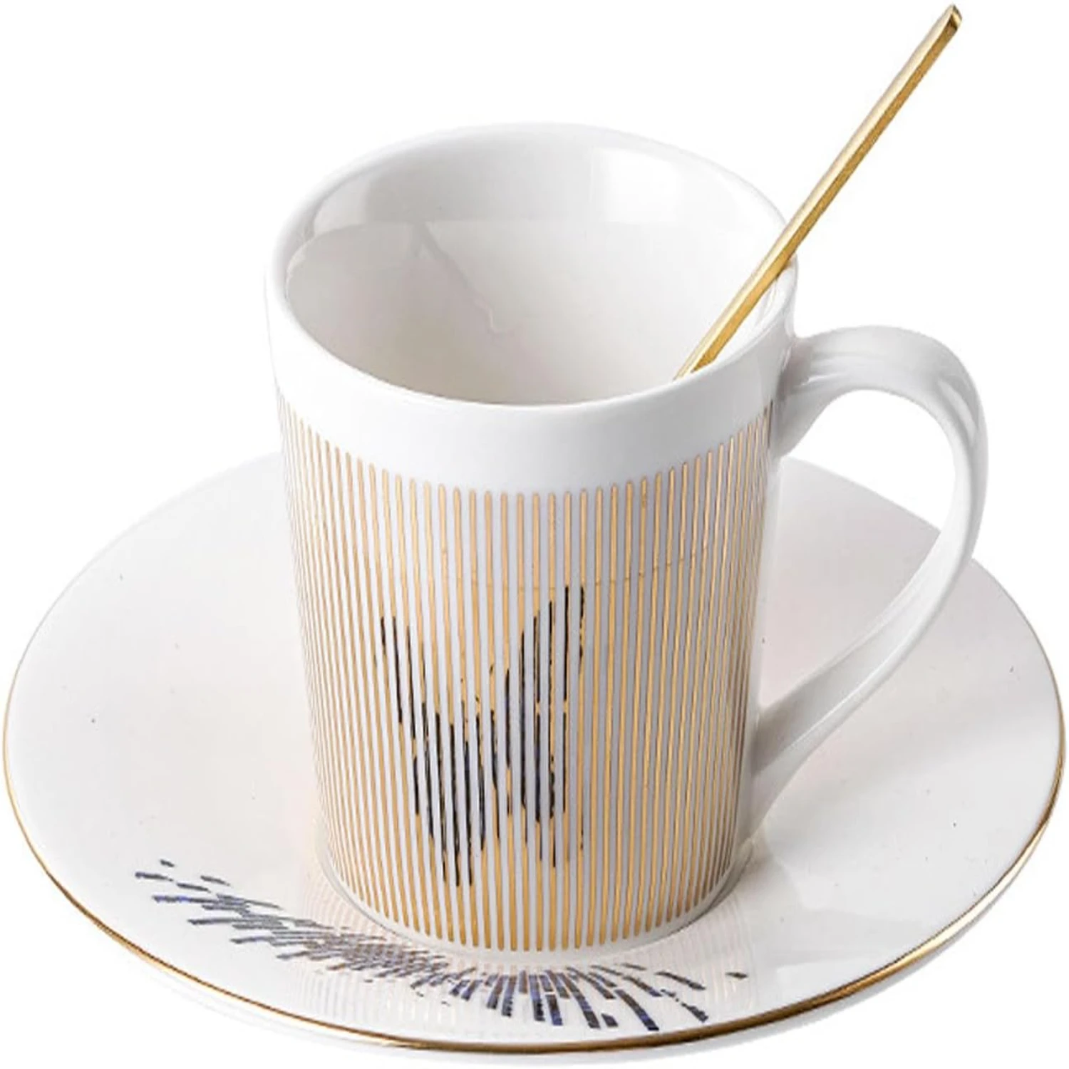 Elevate Your Morning Routine with this Exquisite, Handmade Porcelain Coffee Cup and Saucer Set - Perfect for Coffee Lovers Looki