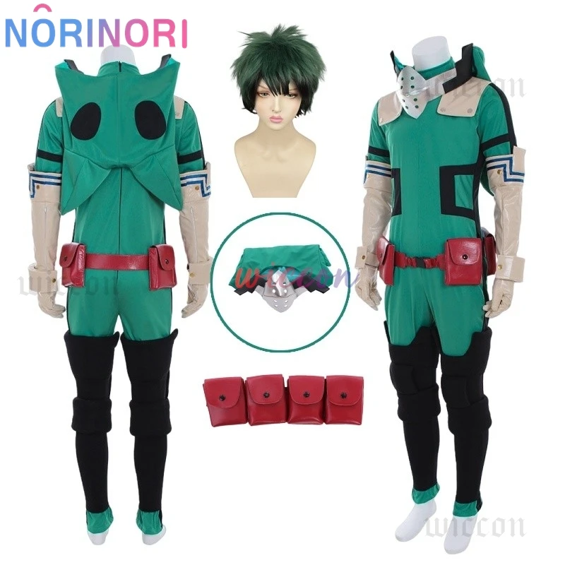 Anime My Academia Hero Cosplay Midoriya Izuku Cosplay Costume Deku Battle Cosplay Unisex Costume Set Halloween Wig Hair