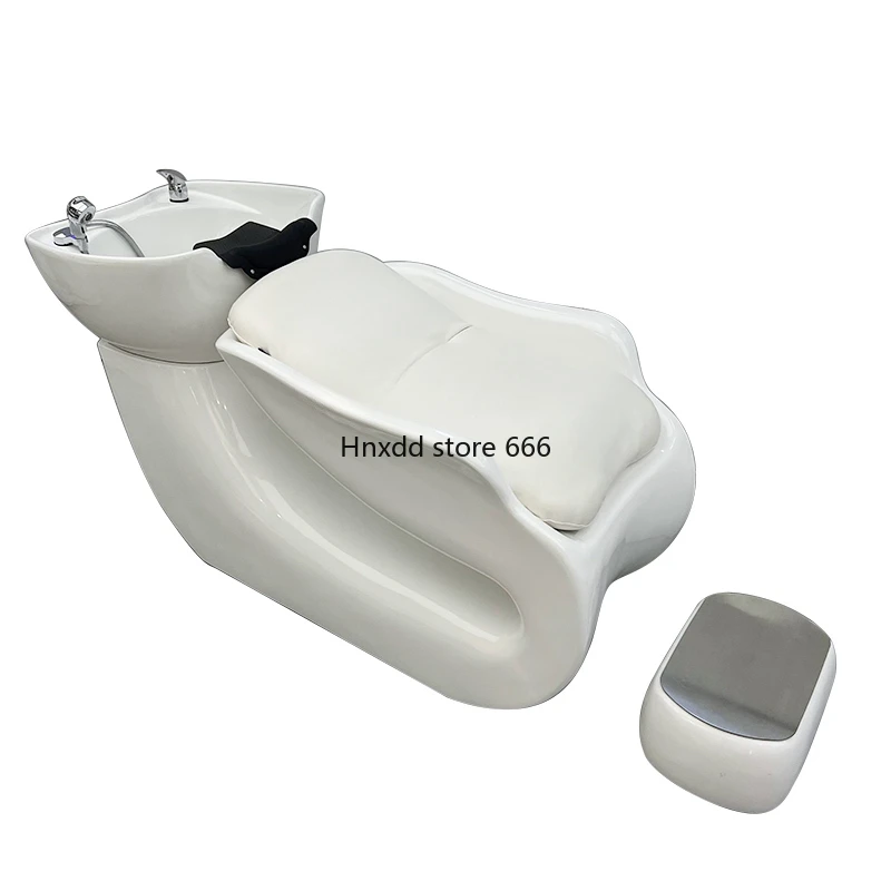 Shampoo Chair Hair Saloon Dedicated Hair Salon Ceramic Basin Flushing Bed Fashion Half Lying Shampoo Chair