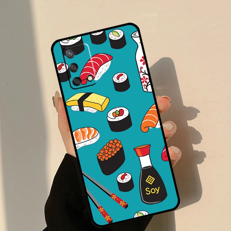 Japanese Sushi Food Case For OPPO A57 A77 A17 A15 A16 A76 A96 A54 A74 A52 A72 A91 A93 A5 A9 A31 A53 A54S Funda