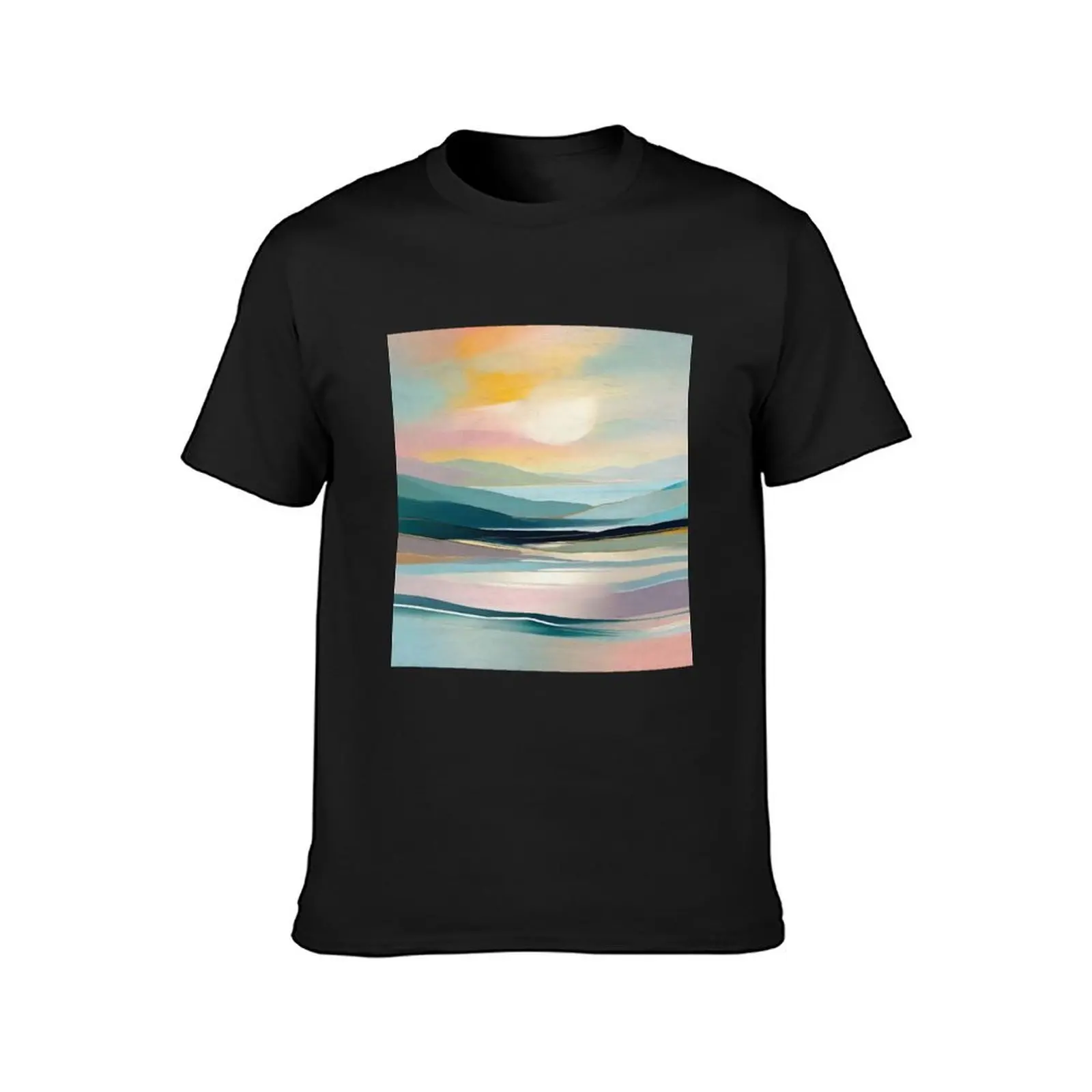 Sundown - Modern Abstract T-Shirt graphics blacks Short sleeve tee men