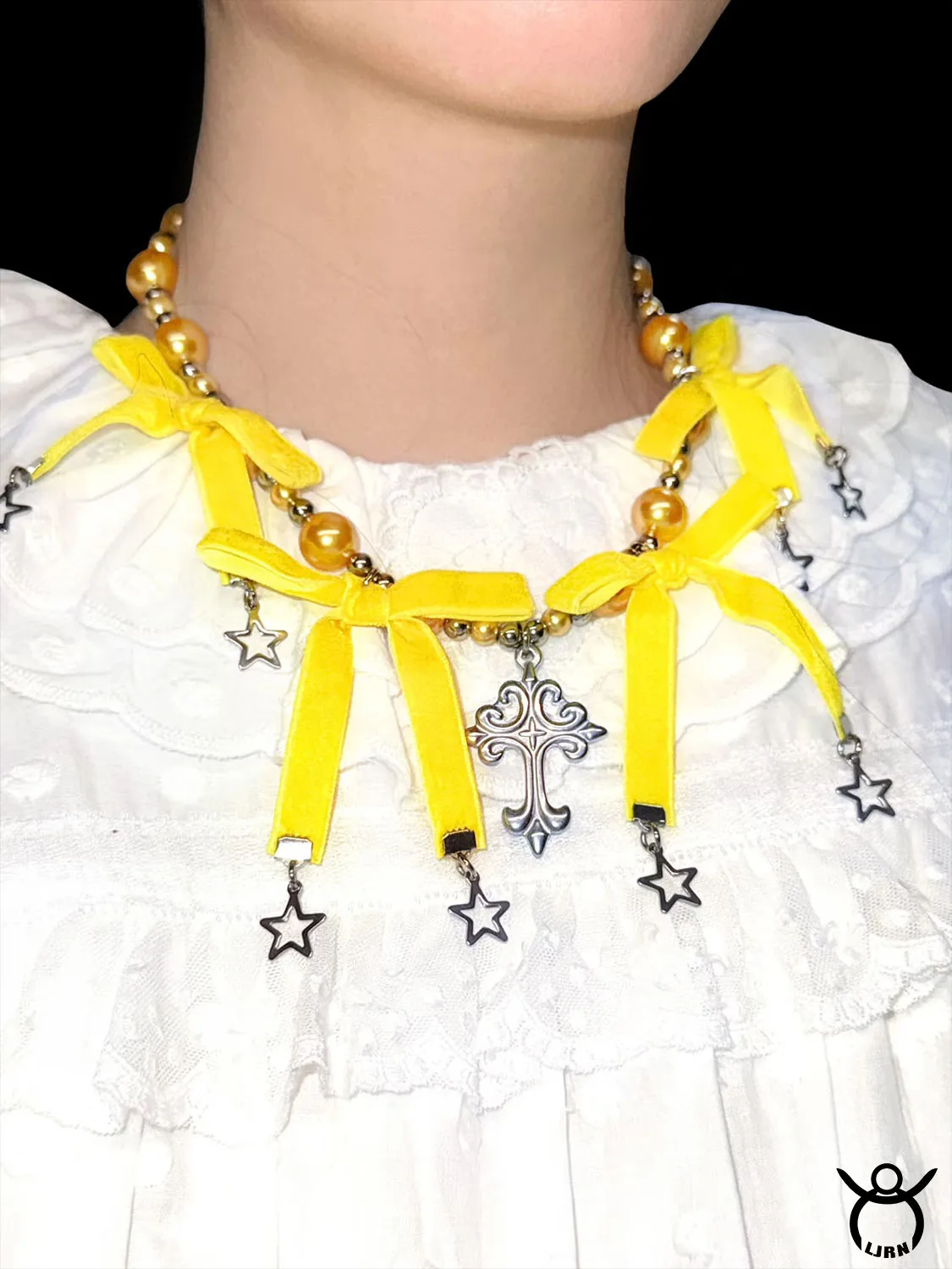 2026 New Y2k Necklace Polka Dot Handmade Ribbon Bownot Candlestick Sweet Ins Vintage Choker for Women Girl Wife Jewelry Gift