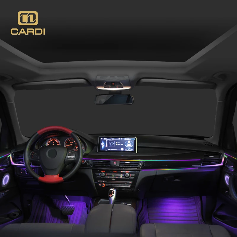 K4 18 1 Full Color Neon LED Interior Strip Universal 64 RGB Ambient Lighting For Car 12V Symphony Atmosphere Light