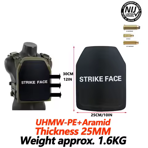 NI III Pure PE+Arami Bulletproof Plate 25X30CM Class 3 Bulletproof Plate Tactical Insertion Plate Backpack Deck Body Armor