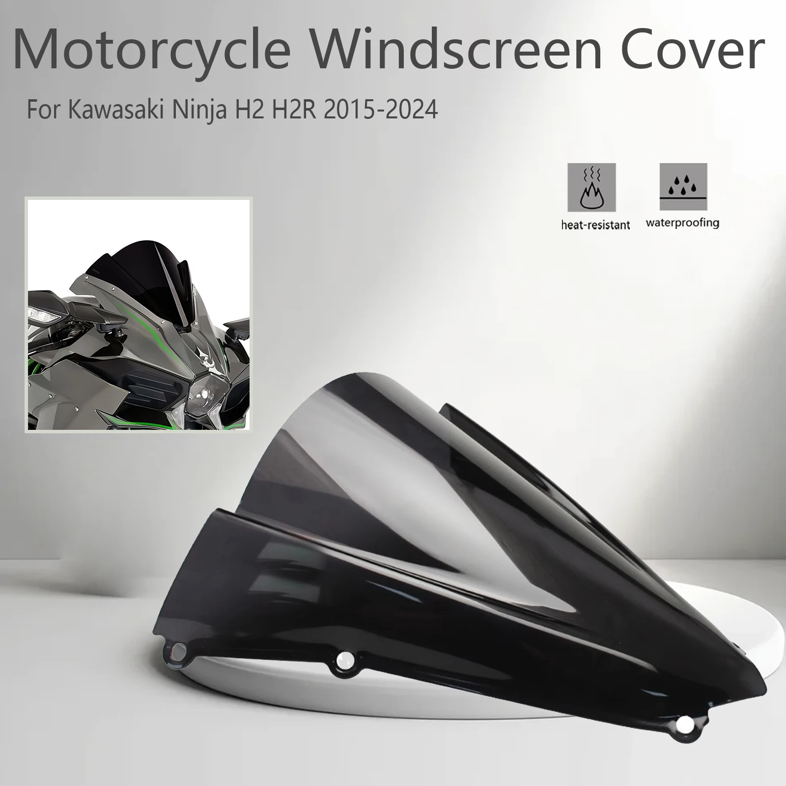 

For Kawasaki Ninja H2 H2R h2 h2r 2015-2024 Motorcycle Windscreen Cover Accessories Wind Deflectors Fairing Parts