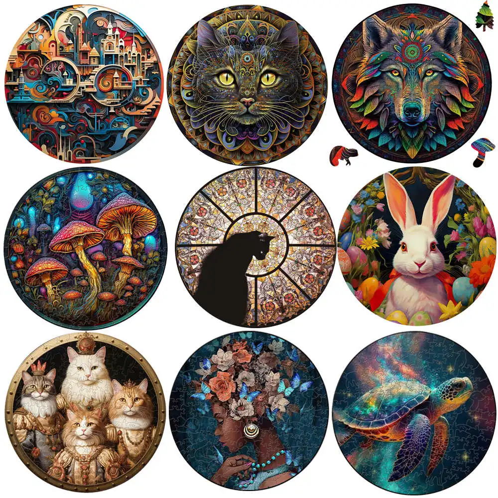 

wooden animal Jigsaw Puzzles for Adults kids Wood Puzzle Game Educational Toys for Children Free Shipping Brain-teaser Hobby