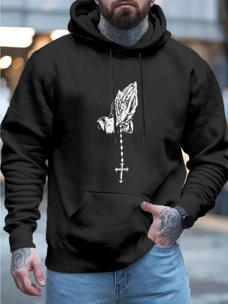 

2025 Autumn and Winter Men's Plus Size Hoodie Men Round Neck Religious High-end Luxury Is for Both Men and Women Top