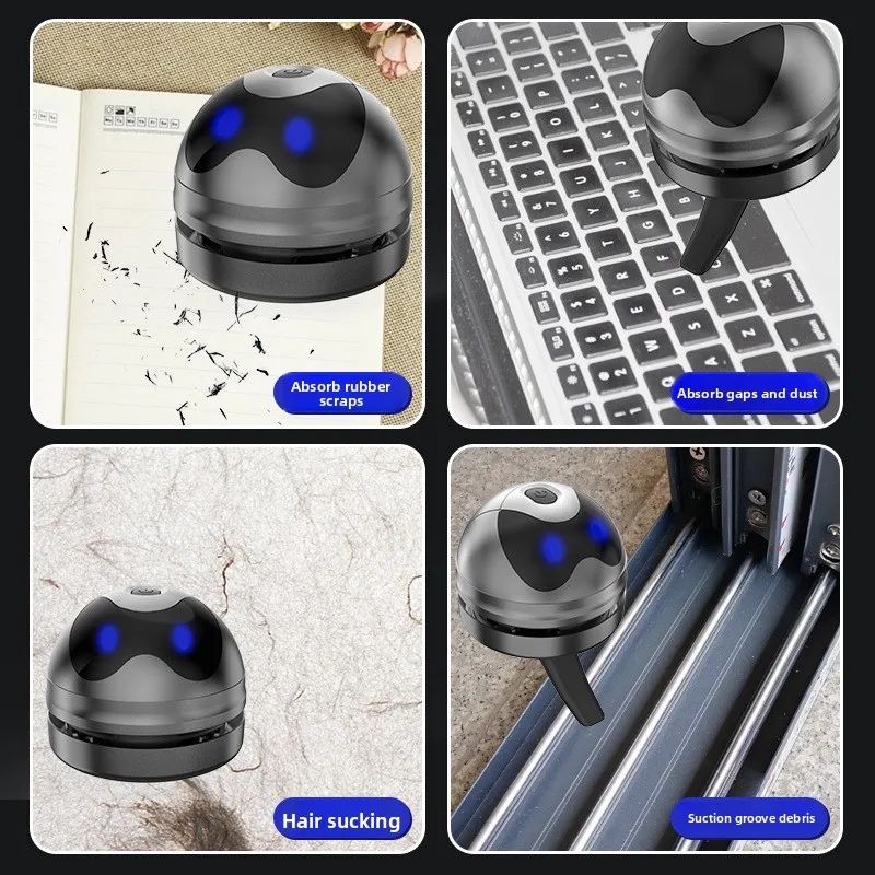 Estudante desktop aspirador de pó cavaleiro preto sem fio portátil para borracha fragmentos limpeza mini