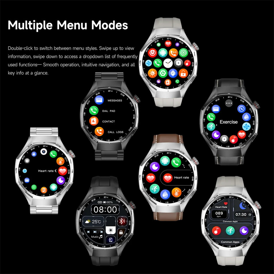 2026 Neue Watch 6 Pro GPS Smartwatch für Herren Sport Fitness AMOLED-Bildschirm Gesundheitsmonitor Bluetooth-Anruf IP68 Wasserdichte Smartwatch – Detail 6