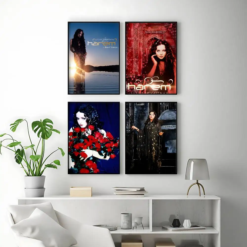 Classic Singer Sarah Brightman Posters Premium Self-Adhesive No Residue Wall Sticker for Home Office Bar Decor
