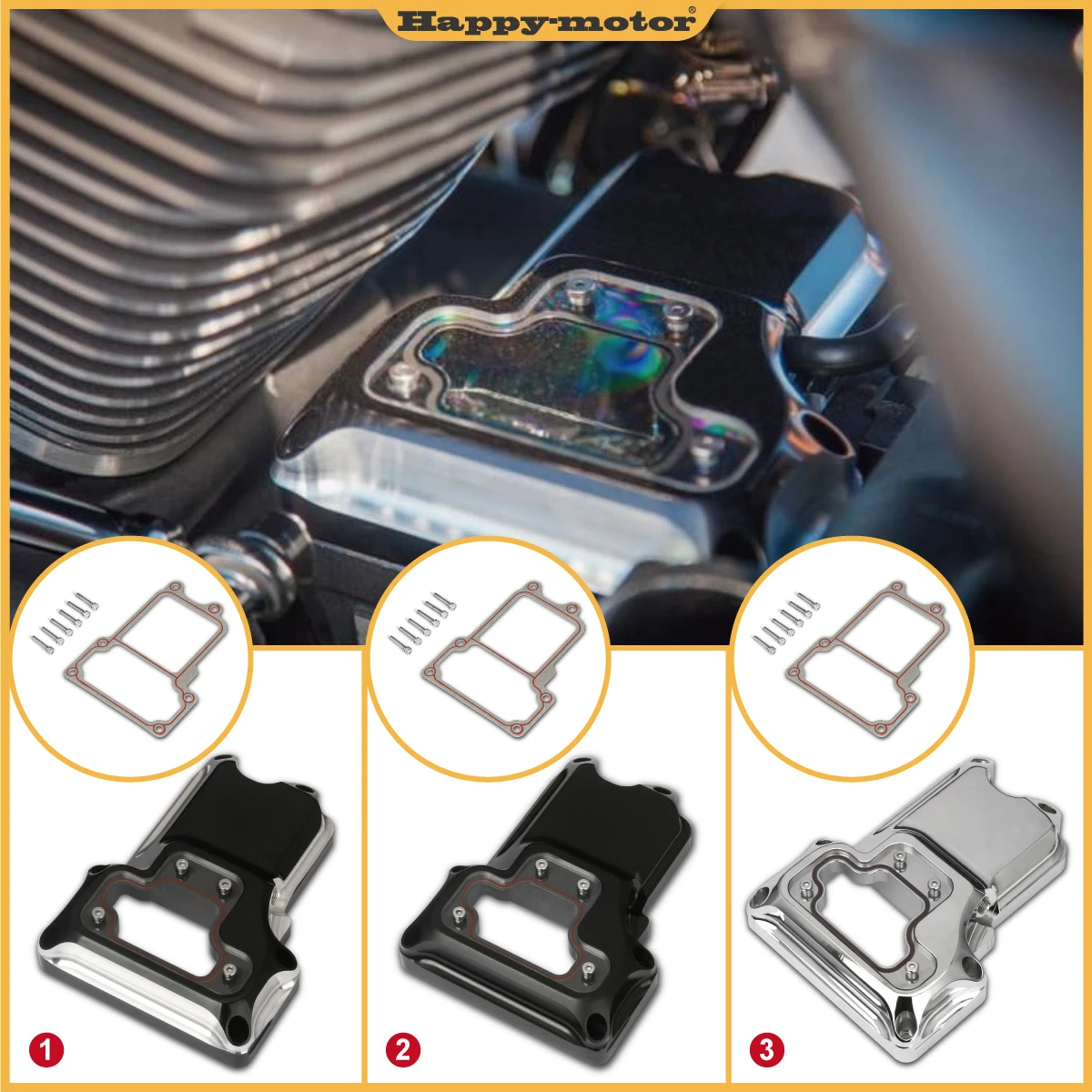 

Chromed CNC Black Clarity Top Transmission Cover For Harley twin cam Touring Dyna Street Glide 2007-2017 Softail Breakout