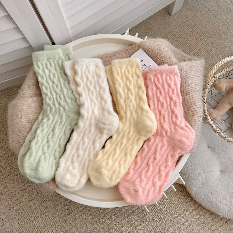 

10 пар женских осенне-зимних модных милых плюшевых теплых носков для дома и сна, удобные повседневные носки