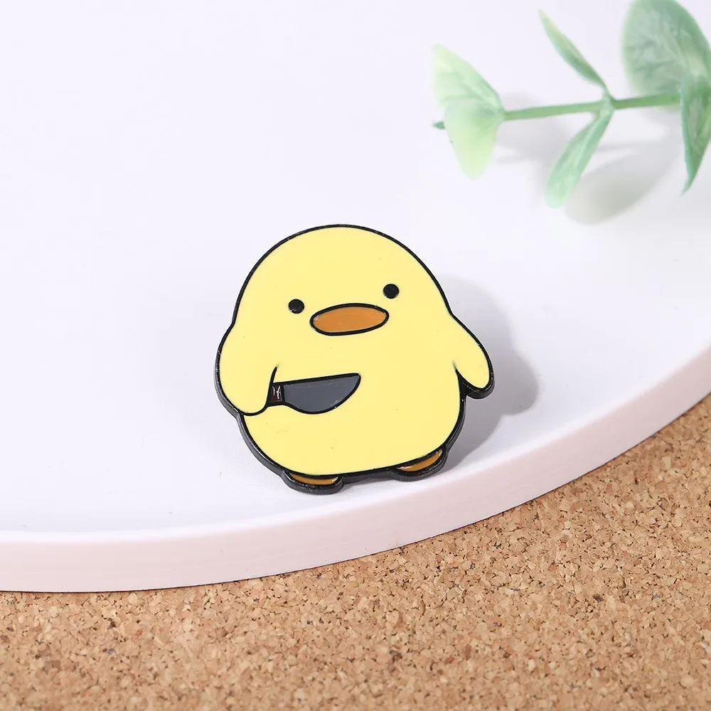 

Cute Yellow Duck Enamel Pin Kawaii Animal Brooch for Backpack Jacket Lapel Badge Gift