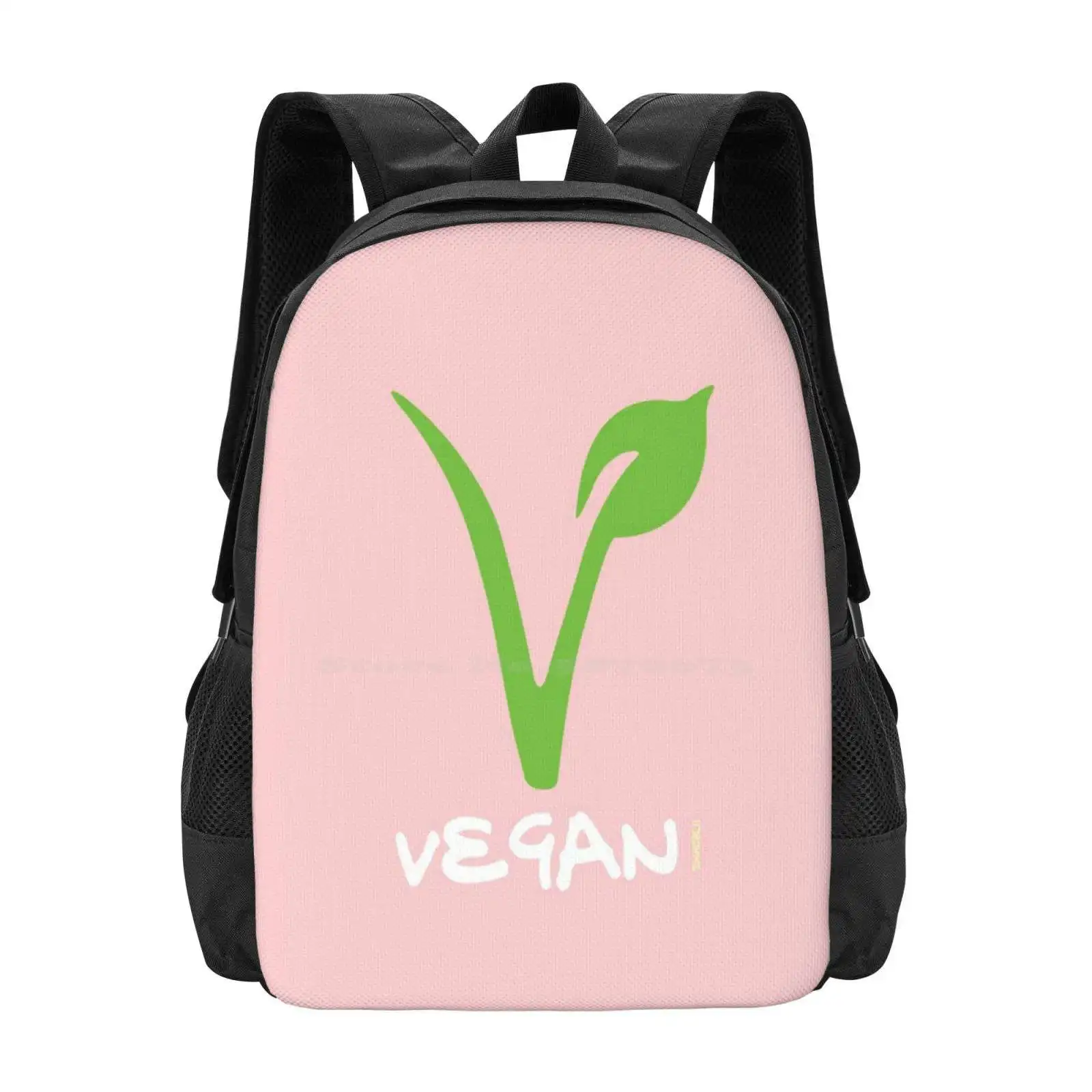 ビーガンロゴファッションパターンデザイン旅行ラップトップスクールバックパックバッグ Vegano Govegan Veggie ケースモバイル