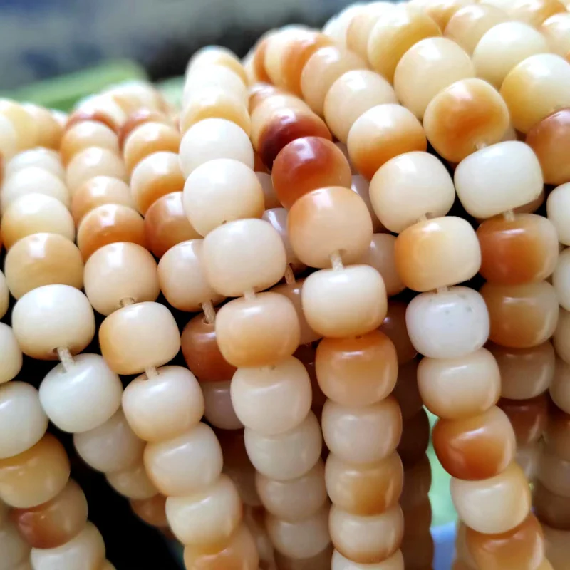 Factory Supply Bodhi Bracelet108Charcoal Grilled Small Steamed Bun White Jade Beads Bracelet Buddha Beads