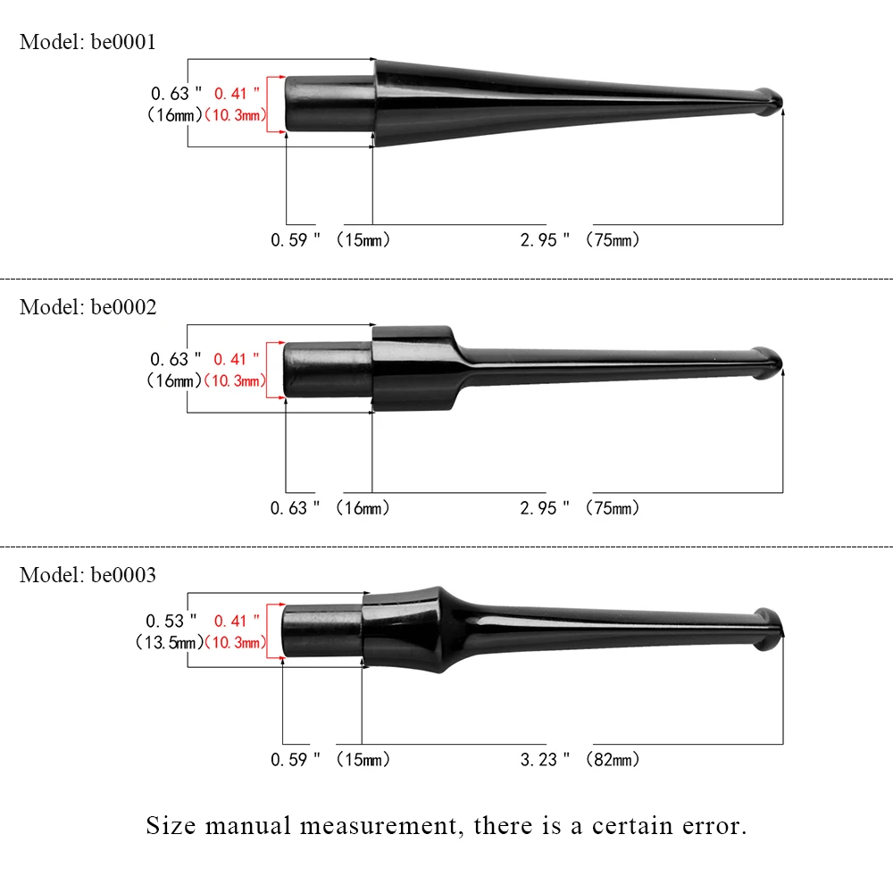 OLDFOX 3 PCs Black Acrylic Mouthpiece for Tobacco Smoking Pipe 9mm Filter Tool Accessories Straight Smoke Stems be0001-be0003