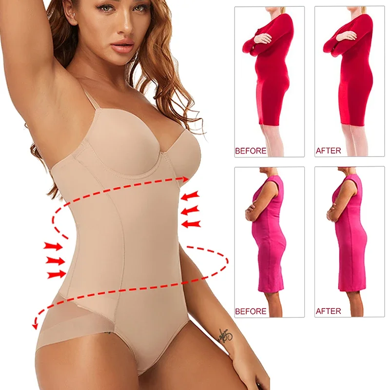 MISSMOLY Women Slimming Bodysuits One-piece Shapewear Tops Tummy Control Body Shaper Seamless Built-in Bra Camisole Jumpsuits