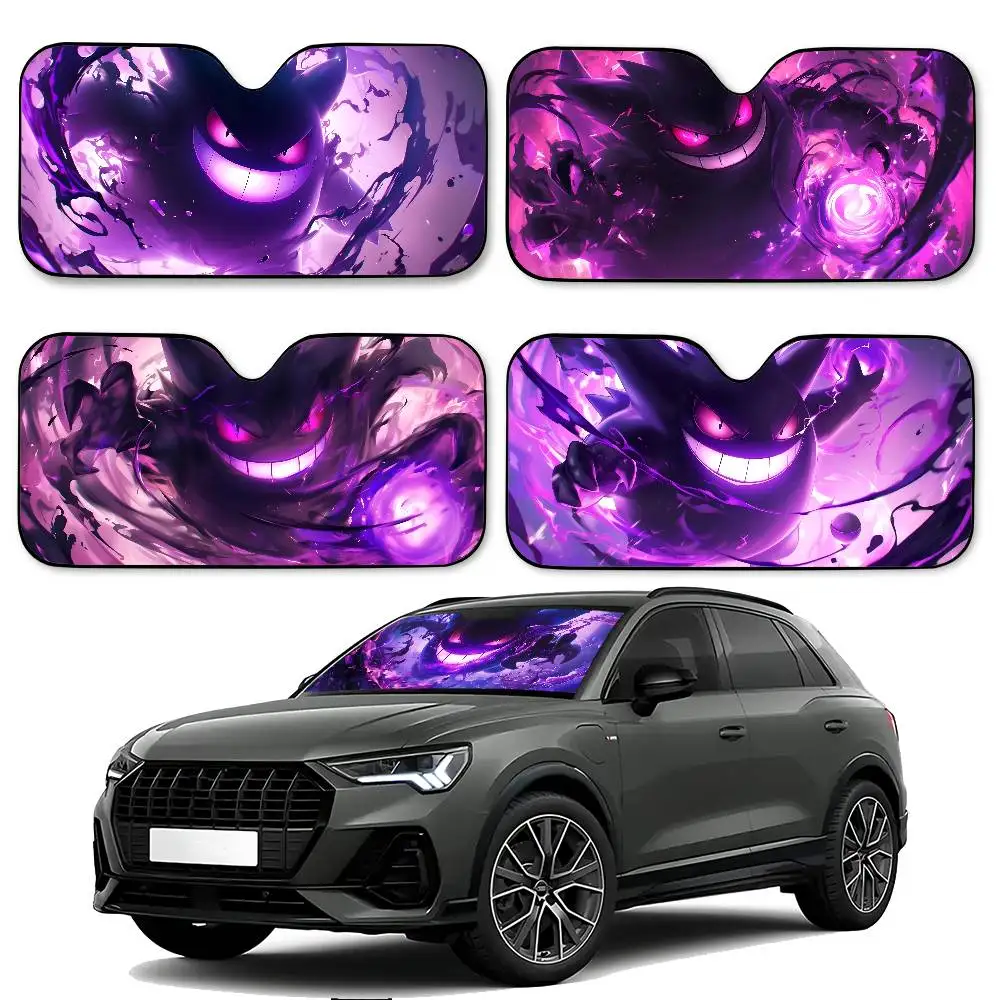 

P-Pokemon-Gengar Grande Car SunShade Car Sunshade Covers Cover Universal Windscreen Folding Visor