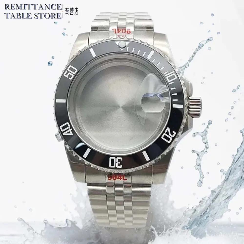 

Men's NH35 Watch Case Accessories Sapphire Glass Stainless Steel Case Strap Solid Back Matching Bezel Men's Waterproof Case