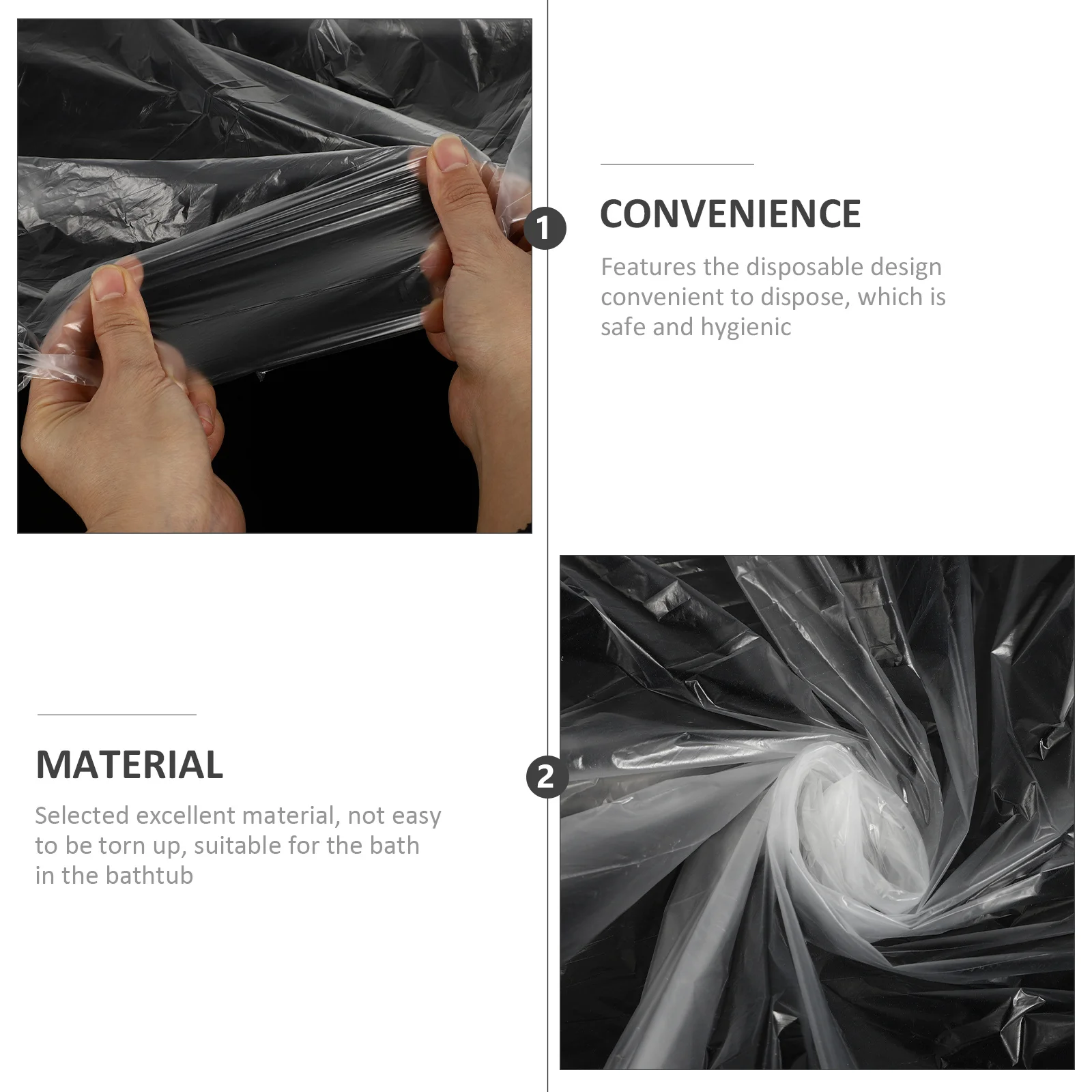 

10pcs Disposable Bathtub Covers Thickened Practical Bathing Bag For Home Hotel Salon Use Reliable Shower Cover