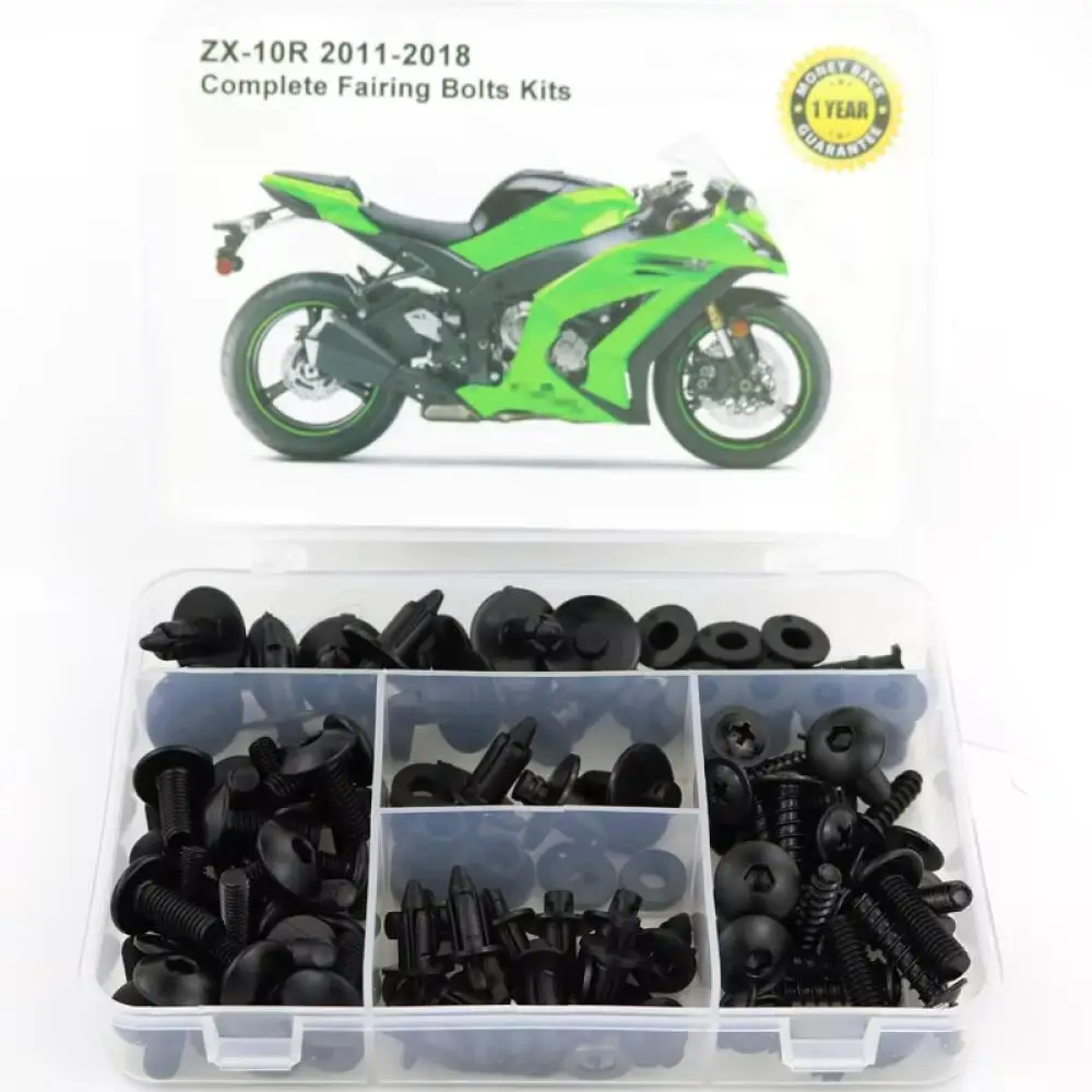 Moto Complete Full Fairing Bolt Kit Steel Fairing Clips Ninja ZX10R ZX-10R 2011 2012 2013 2014 2015 2016 2017 2018 For Kawasaki