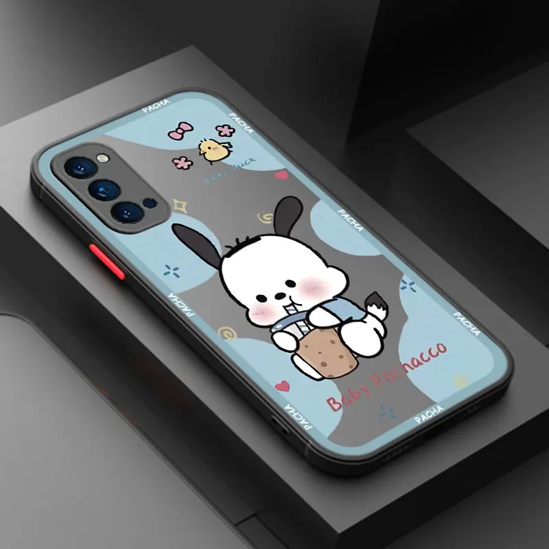 Cute Pochacco Translucent Phone Case For OPPO A57 A58 A74 A78 A94 4G A55 A98 5G A15 A16 A17 A31 A36 A38 A52 A59 A53 A93 2020