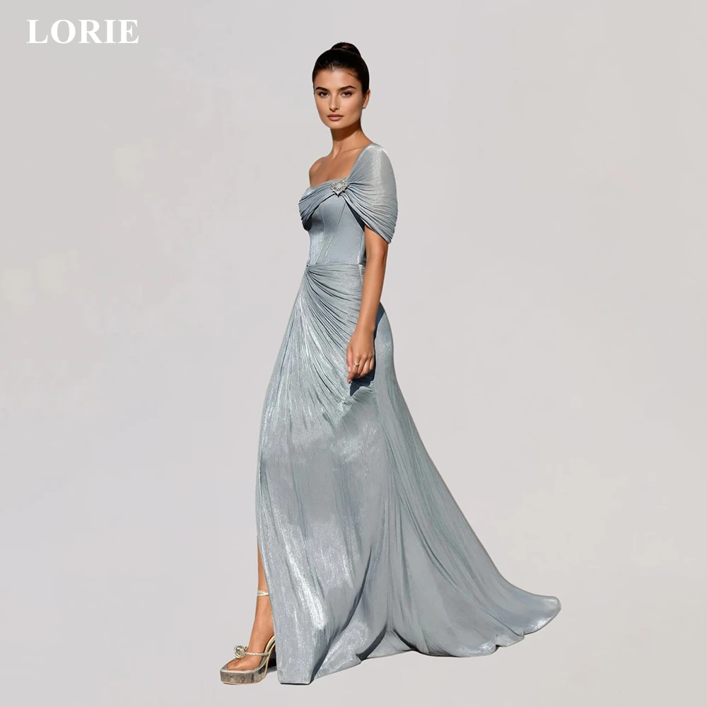 

LORIE Chic Soild Evening Dress Pleated Off The Shoulder Party Gowns Sexy High Slit Waist-Cinching Prom Dress Customized