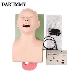 DARHMMY modelo de entrenamiento traqueal humano electrónico para adultos, maniquí de entrenamiento de intubación endotraqueal con alarma de presión dental
