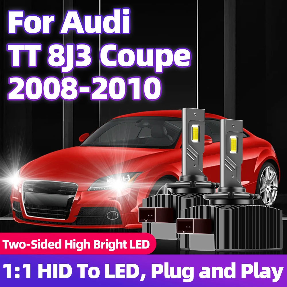 

For Audi TT 8J3 Coupe 2008 2009 2010 LED D1S Headlights 1:1 HID Bulb 30000LM Car Headlamps Light Automobiles 12V High Brightness