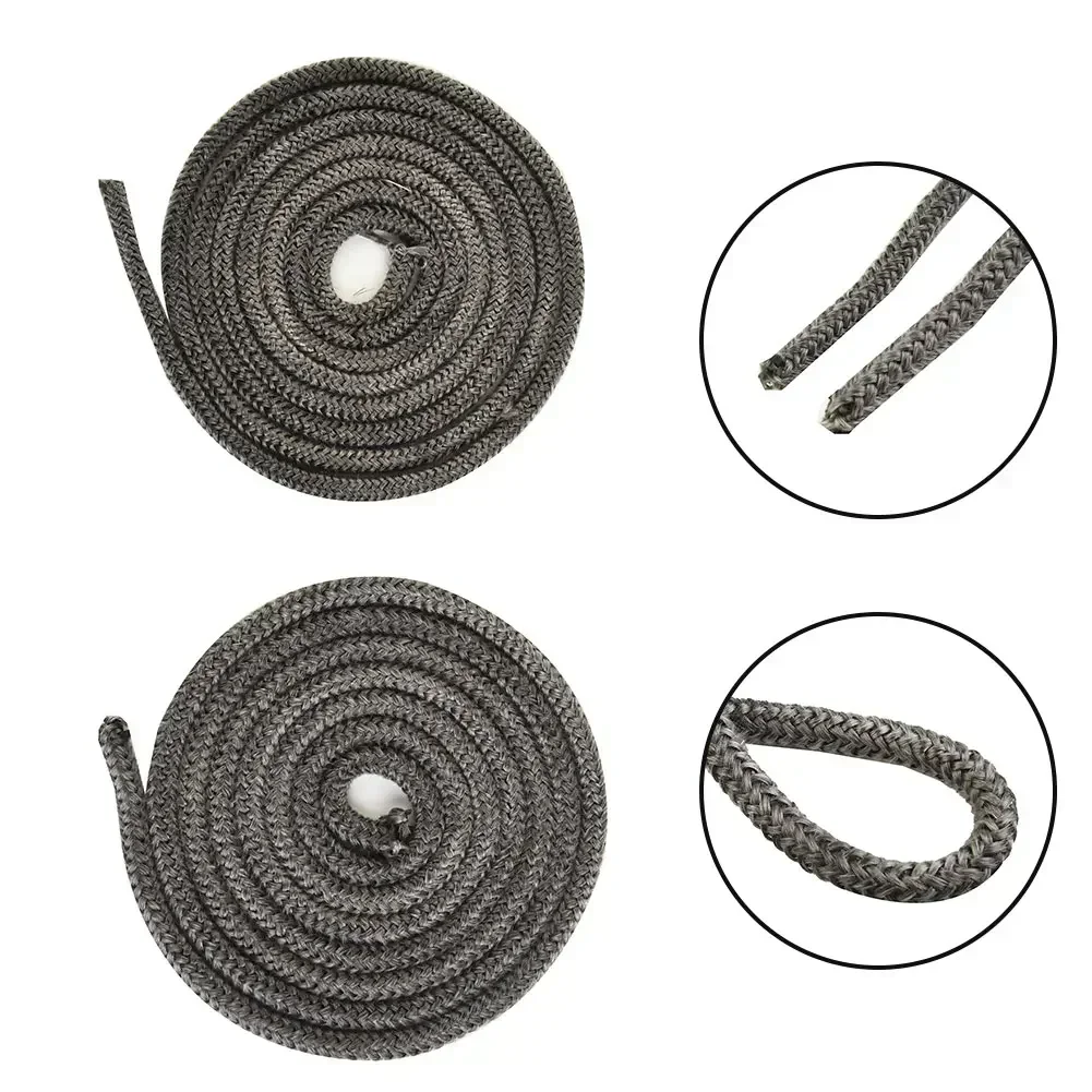 Black Stove/Fire Rope  Wood Burning Stove 6/8mm 2mLog Burner Door Seal Fiberglass High Temperature Woodburner Sealing Rope