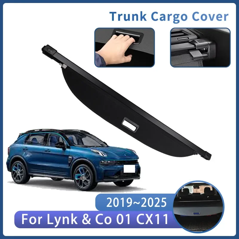 

Car Trunk Bracket For Lynk & Co 01 CX11 2019~2025 Rear Trunk Cargo Cover Retractable Curtain Partition Privacy Auto Accessories