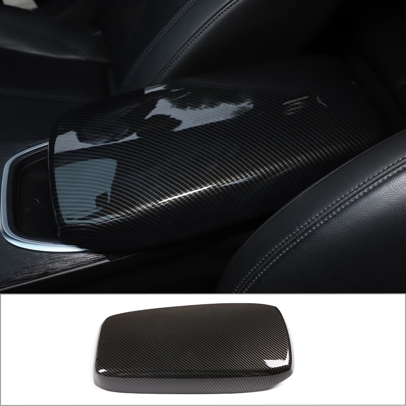 

ABS Carbon Fiber Car Center Console Tidying Armrest Box Panel Trim Covers Stickers for Alfa Romeo Giulia 2020-2021 Accessories