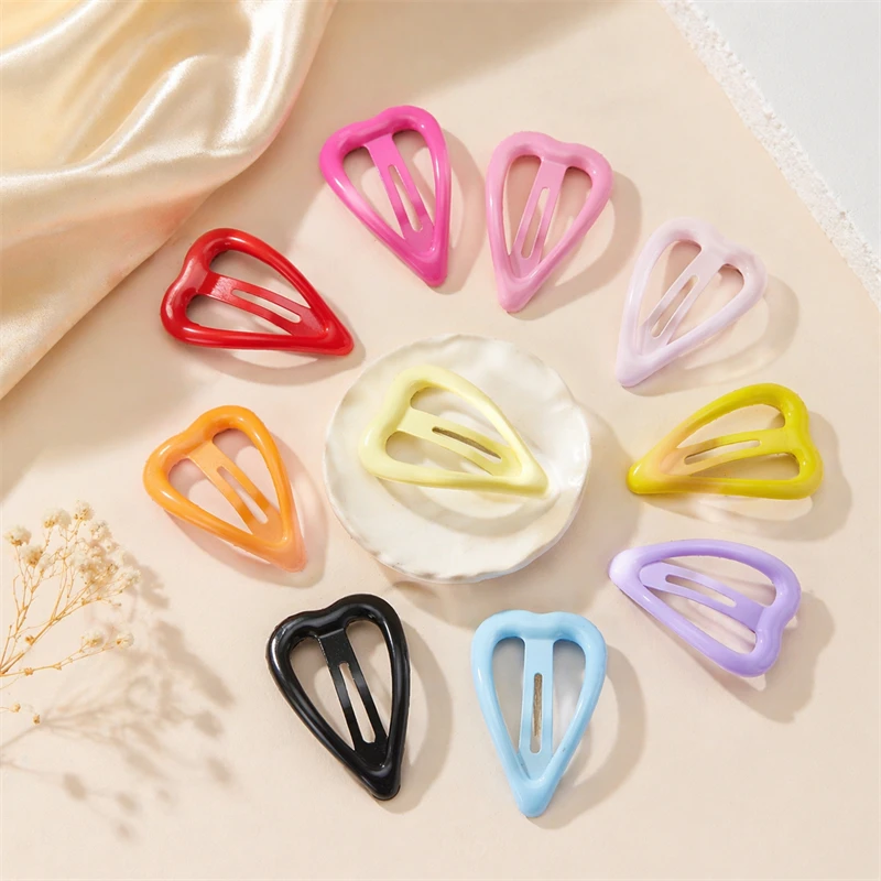 

20pcs/lot 3CM Small Hair Clip Multicolor Heart BB Metal Hairgrips Girls Snap Hair Clips Hairpins For Kids Cute Hair Accessories