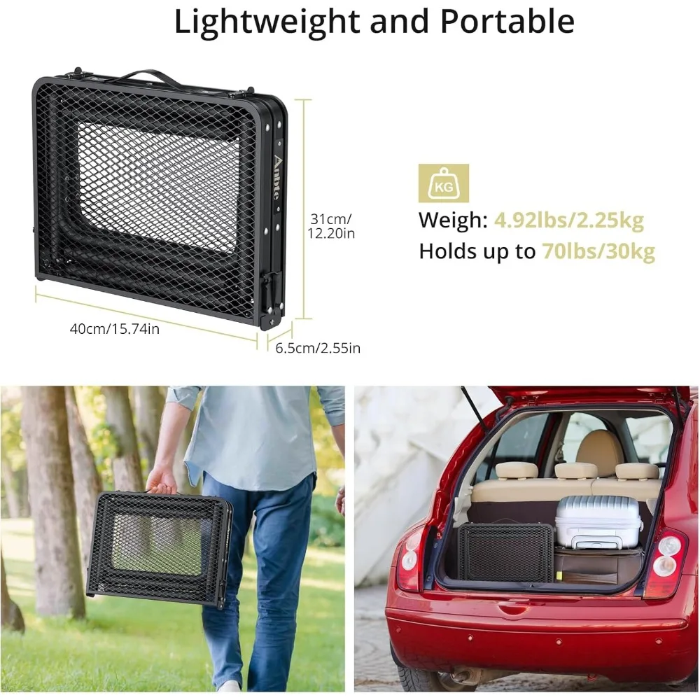 طاولة شواء قابلة للطي، طاولة نزهة للتخييم من الألومنيوم بارتفاع قابل للتعديل، خفيفة الوزن ومحمولة للسفر في الهواء الطلق #6