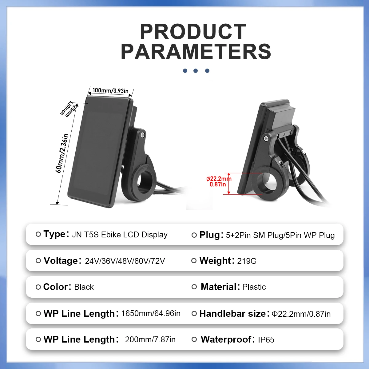ebike-t5s-lcd-display-24v-72v-bike-conversion-kit-accessories-compatible-with-jn-three-mode-controller-5-pins-waterproof-sm-plug