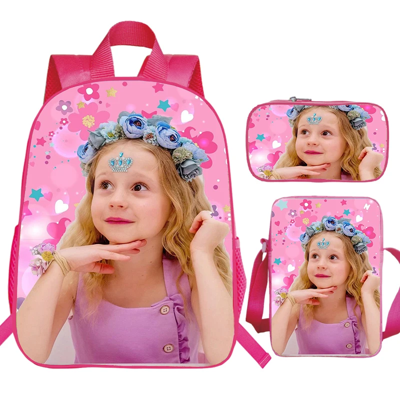 

Kids 3pcs Set Like Nastya Print Backpack Primary School Kawaii Rucksack Hight Quality School Bag for Boys Girls Softback Bookbag