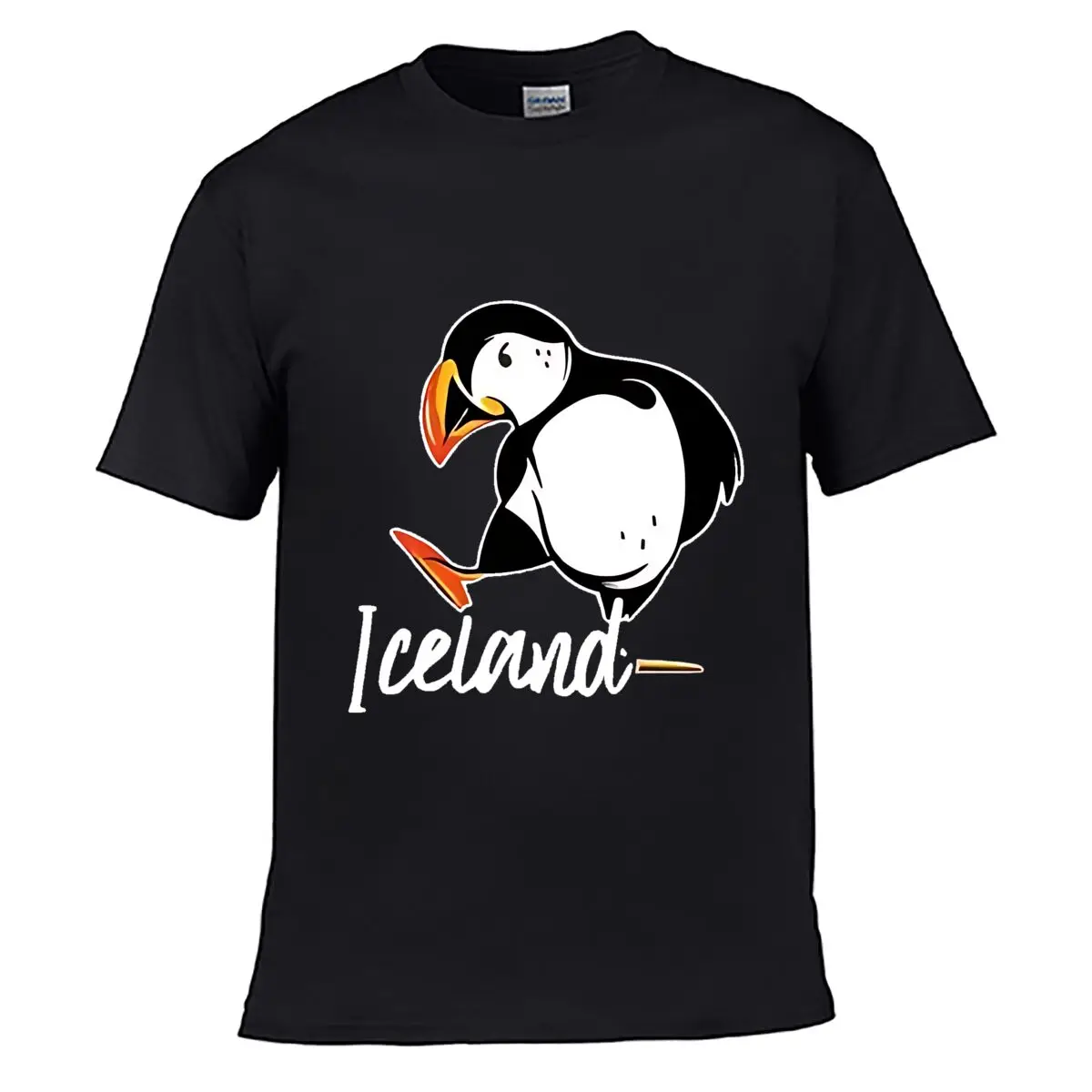 Iceland Puffin Arctic Bird Art Street Distressed Washed Loose Simple Tee