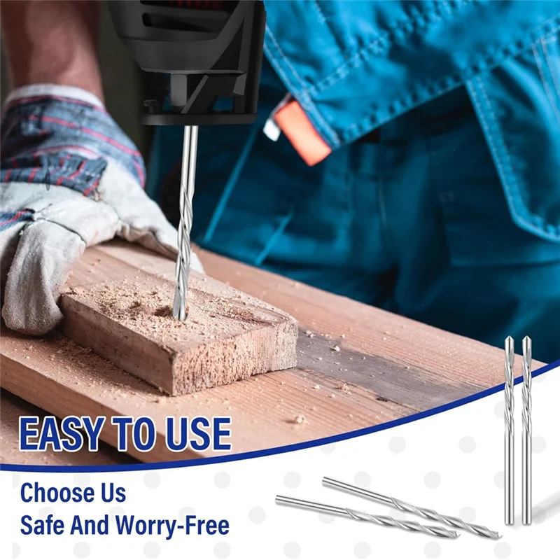 

A63X-18 Pieces Drywall Drill Bits 1/8 Inch Wood Cutting Drill Bits Pilot Point Cutting Drill Bit Set, M2 High Speed Steel