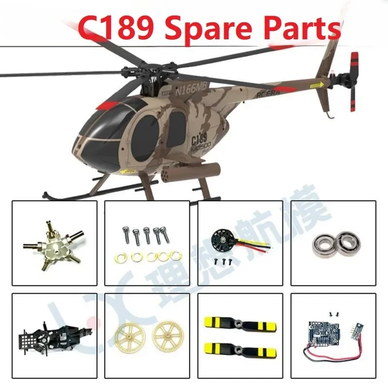 RC EAR C189 MD500 RC Helicopter Spare Parts Body Shell Motor Screw Blade Rotor Axis Bearing Gear Servo Canopy Receiver Frame ESC