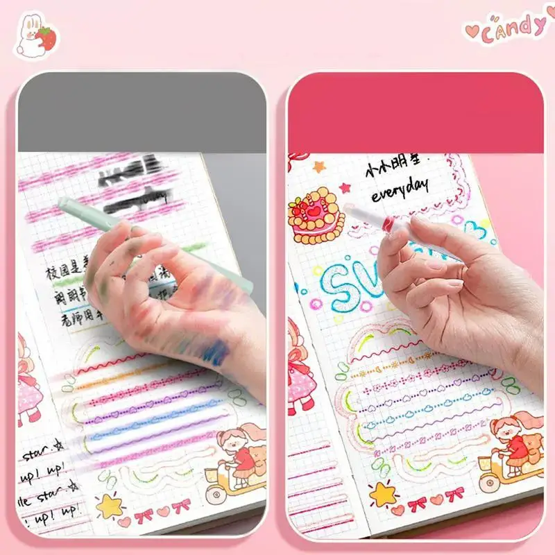 6 шт., разные формы, маркер, роликовый наконечник, изогнутый лайнер, маркеры, ручка для граффити, каваи, канцелярские принадлежности, школьные и офисные принадлежности