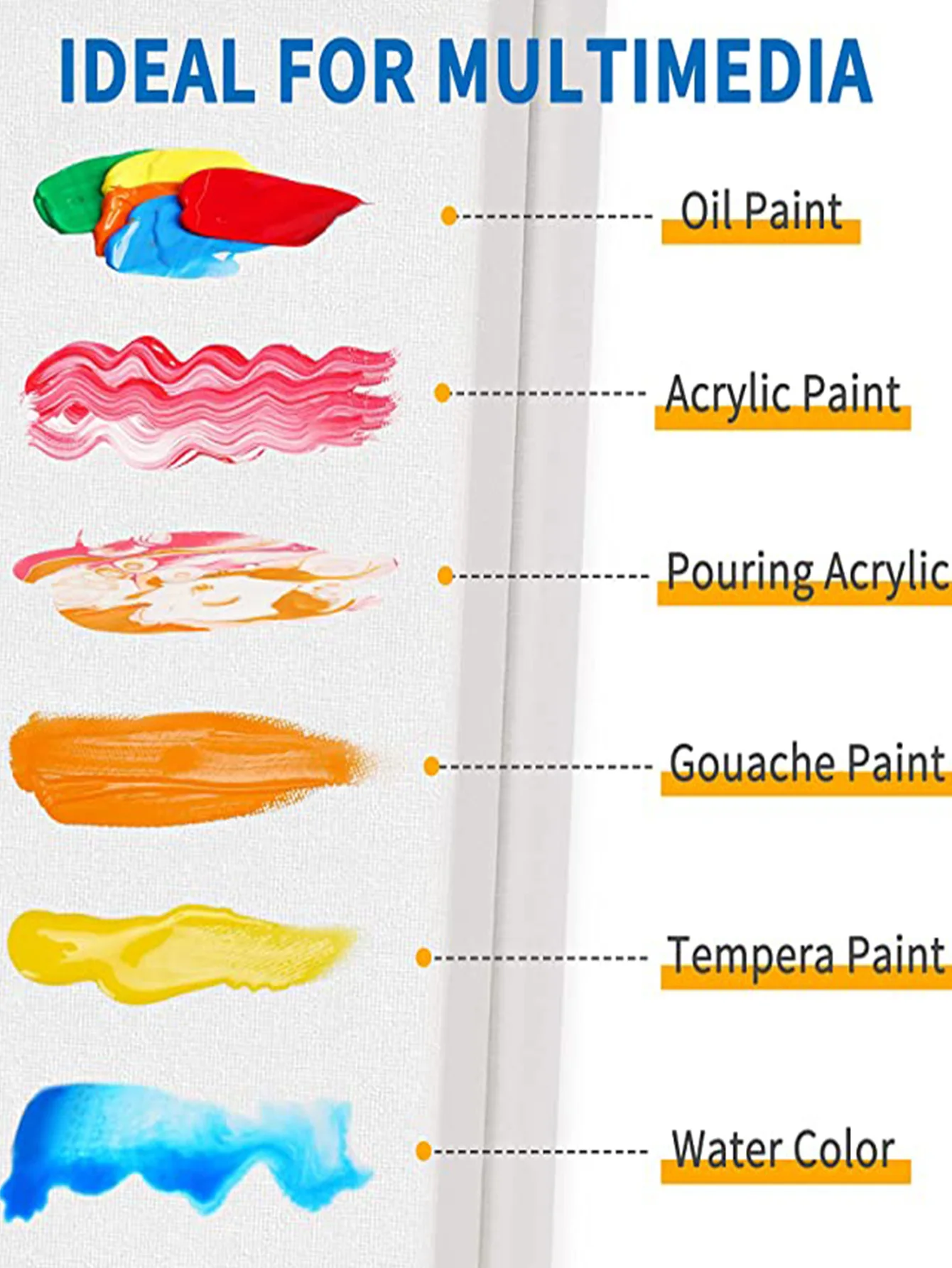 8x10" Inch 100% Cotton Artist Canvas Boards Primed White Stretched Canvas For Painting, Acrylic Pouring, Oil Paint