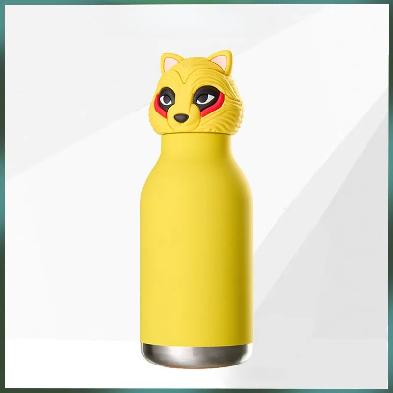 

Термокружка с двойными стенками из нержавеющей стали 304, с милым мультяшным дизайном в виде головы животного, портативная автомобильная термокружка для воды