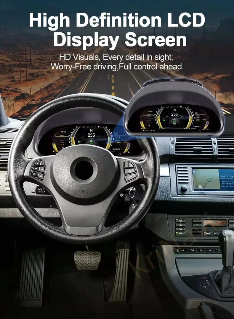 For BMW X5 E53/E39 1999-2006 Digital Cluster Carplay Map LCD Dashboard Cockpit Virtual Instrument Speedometer Multifunctional