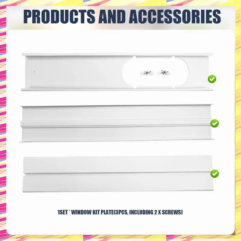 

ABJJ Portable Window Adaptor Window Slide Kit Plate Adjustable Air Conditioner Window Kit Practical Slide Plate Wind Shield