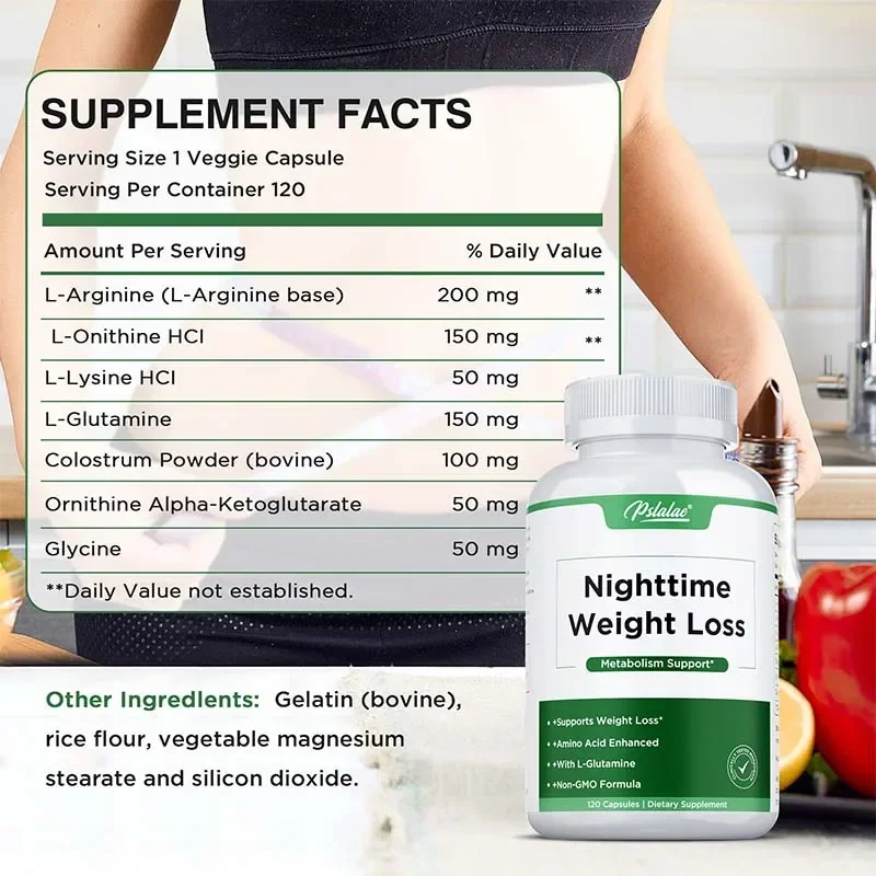 Nighttime Weight Loss Supplements - Appetite Suppressant, Promote Digestion and Metabolism, Relaxation, Improves Sleep